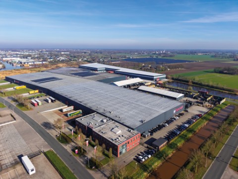 Dronebeeld Magazijn Groothandel Hardenberg